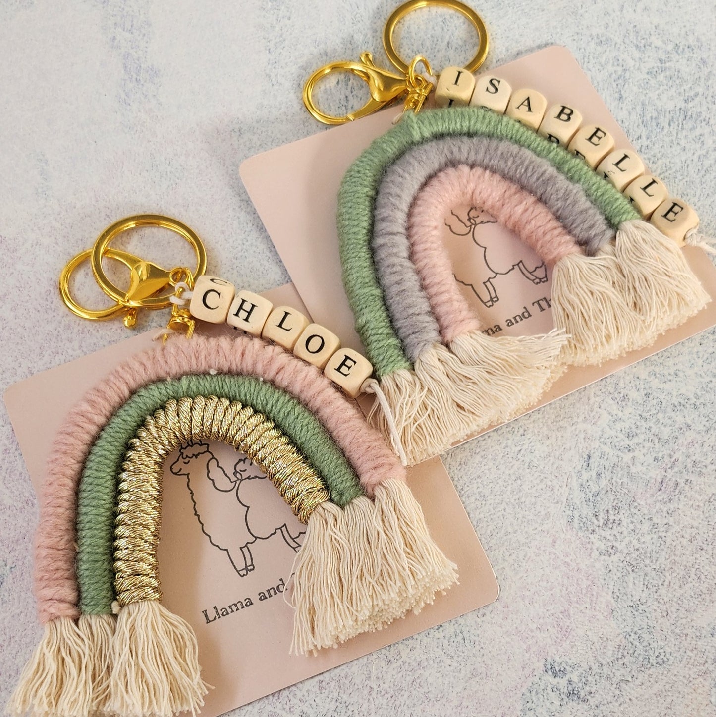 Personalised Rainbow Keychain