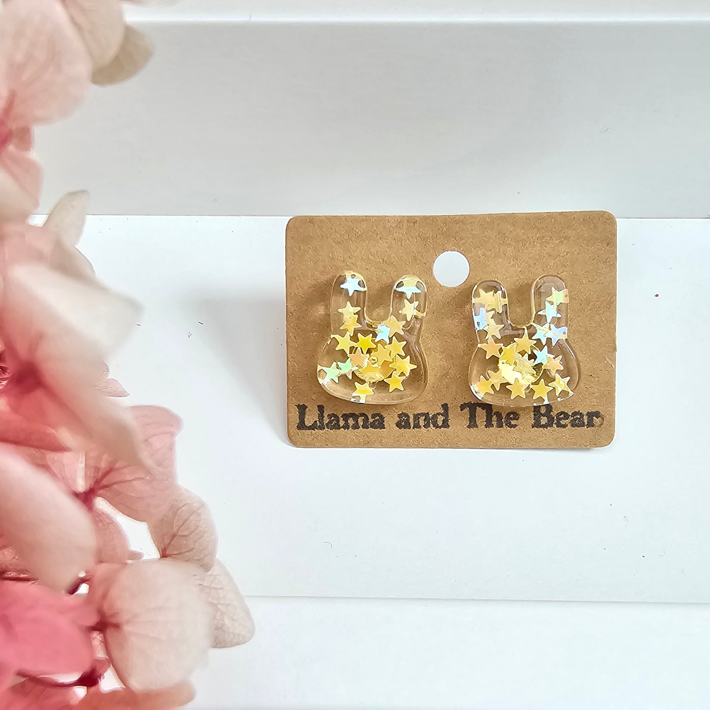 Resin bunny earrings