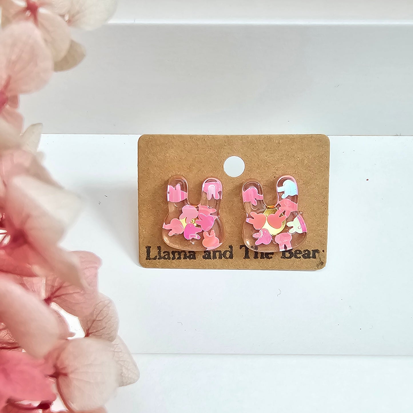 Resin bunny earrings