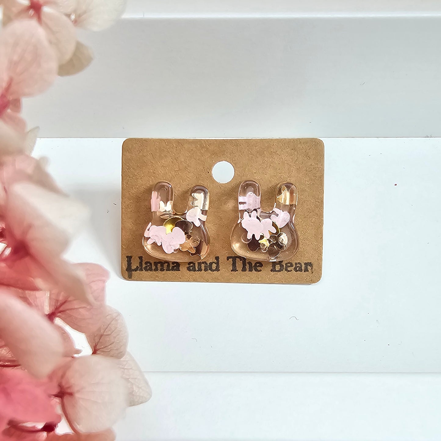 Resin bunny earrings
