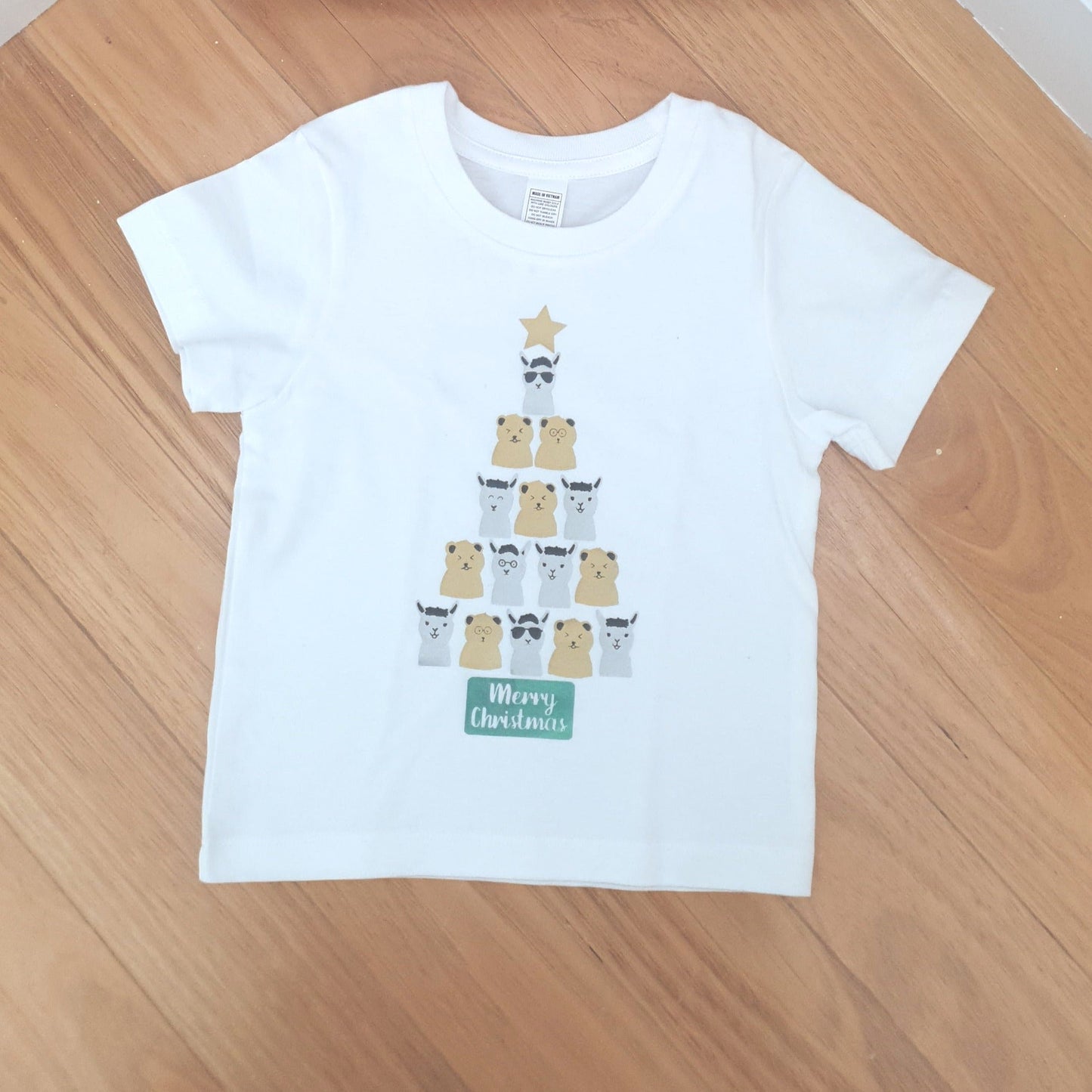 Llama Bear Christmas Tree T-shirts