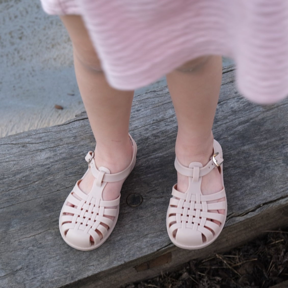 Chloe in 90's Jelly Sandals