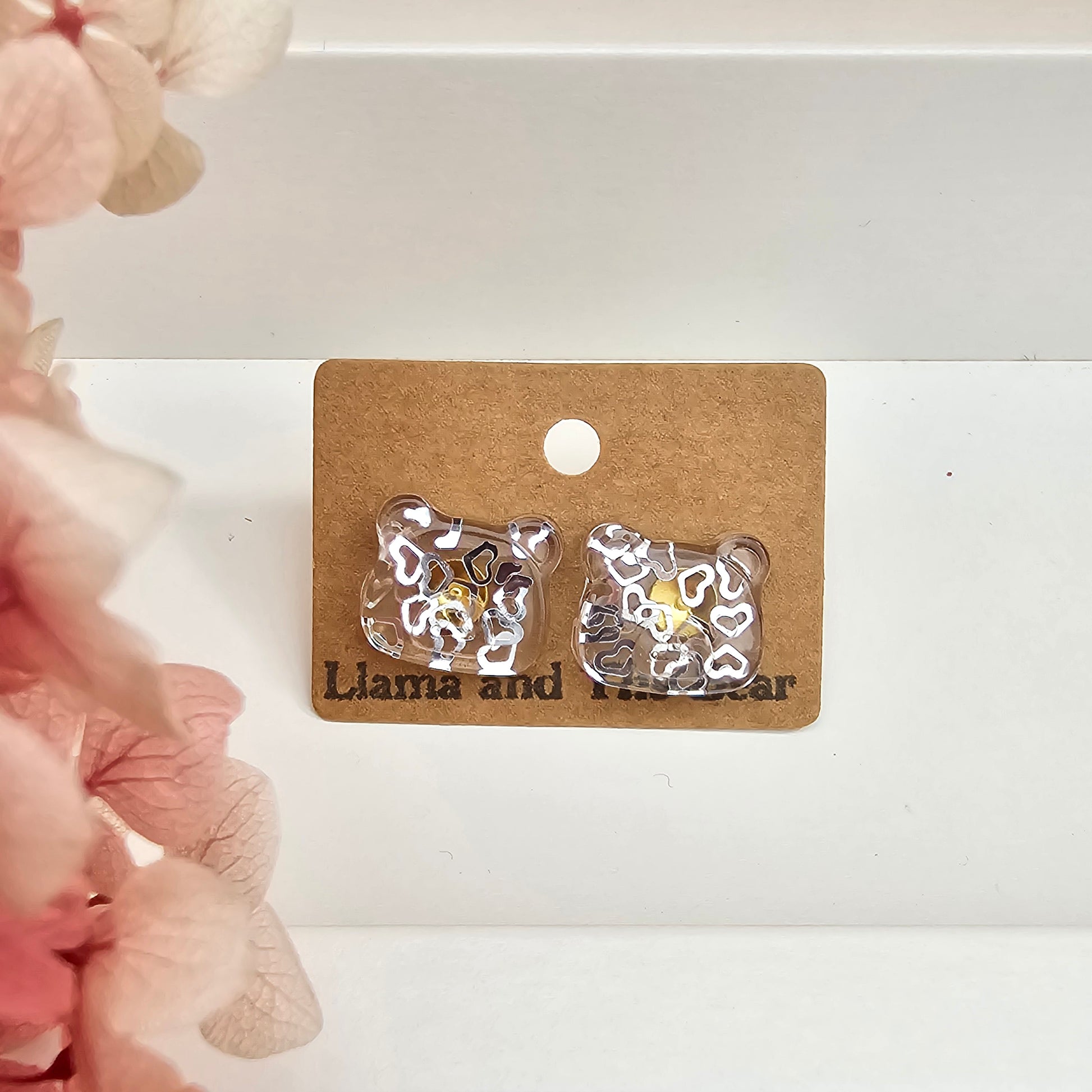 Silver bear earrings