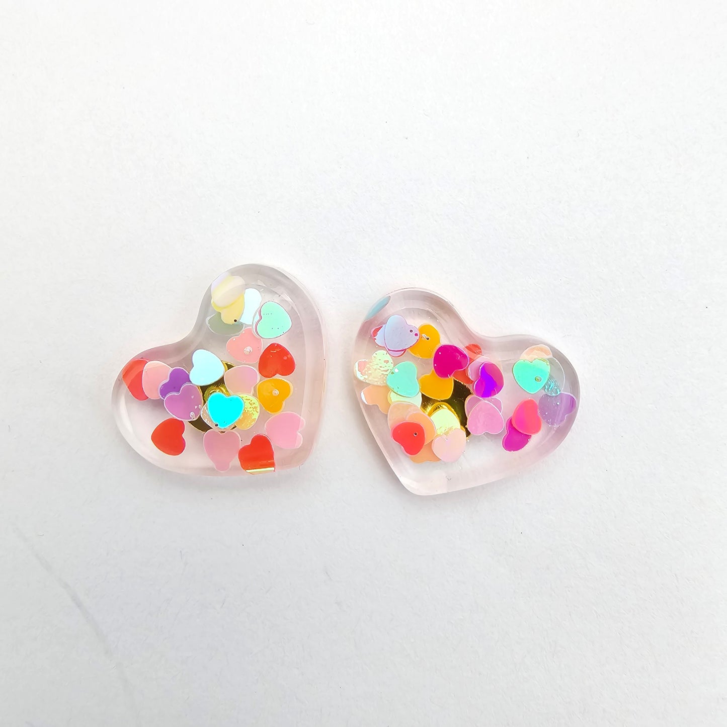 Resin heart earrings
