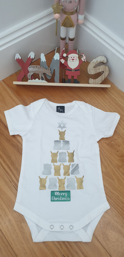 Llama Bear Christmas tree onesie