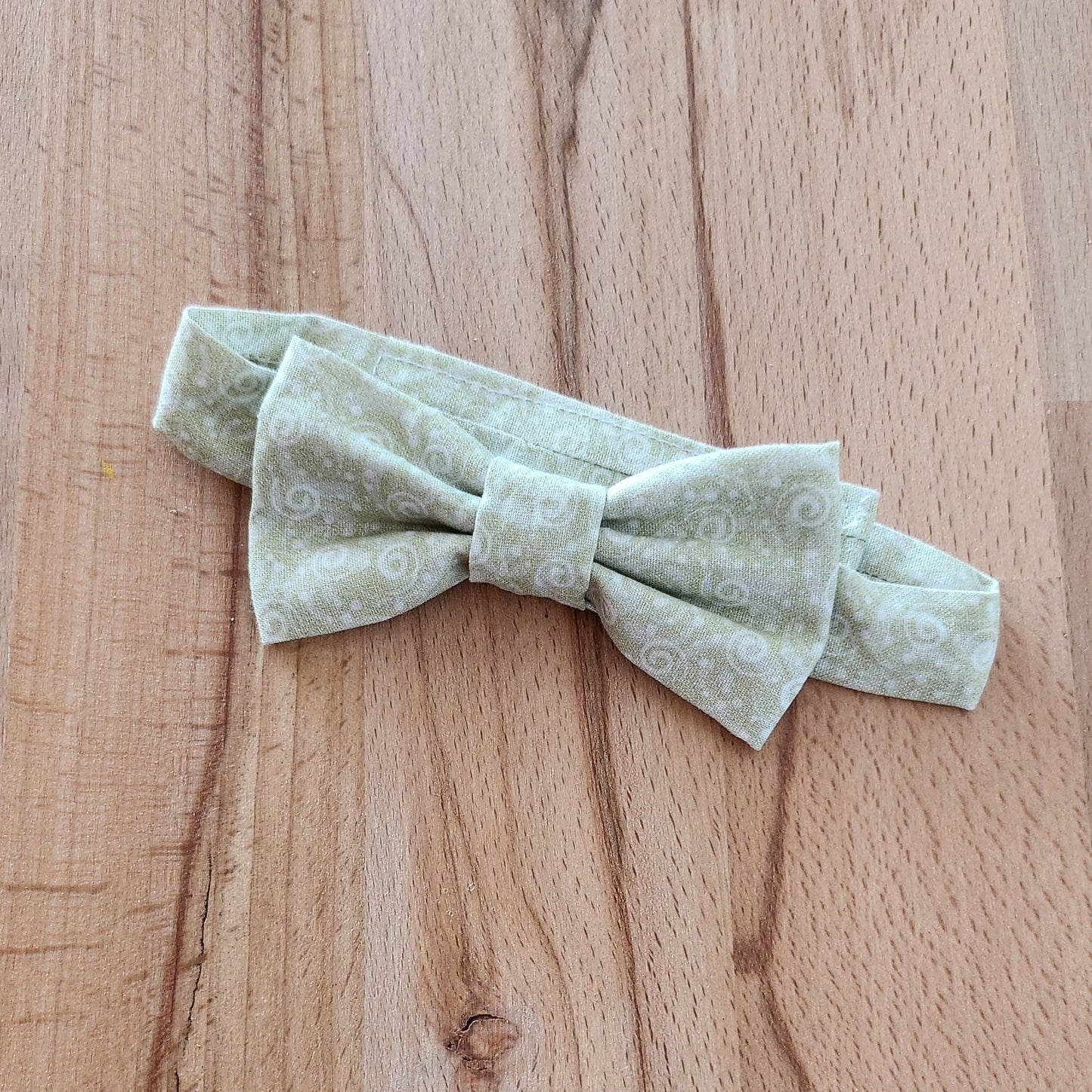 Spiral green bow tie