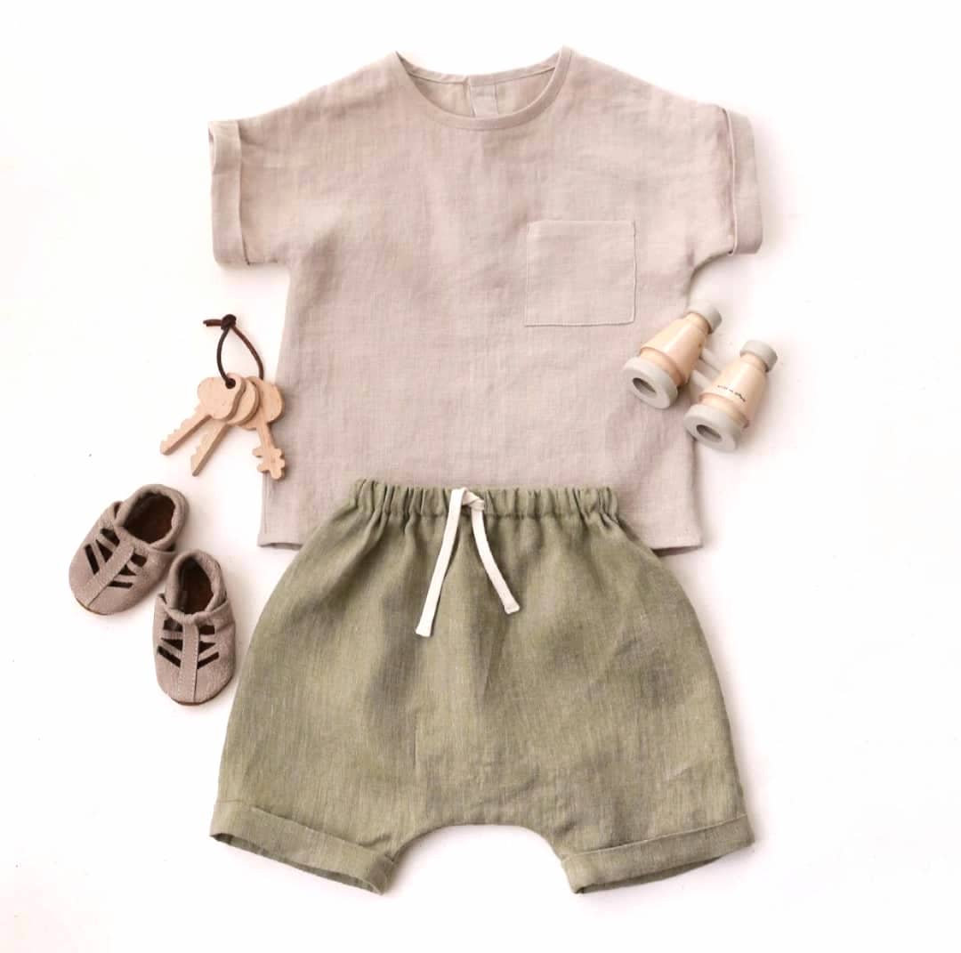 Linen T-shirt and 3/4 pants